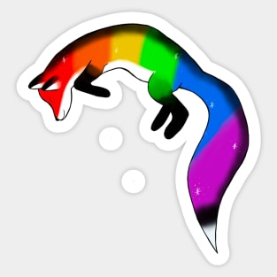 Rainbow Fox Sticker
